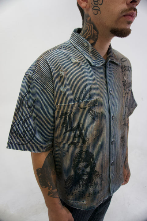 “Heaven or Hollywood” button up shirt